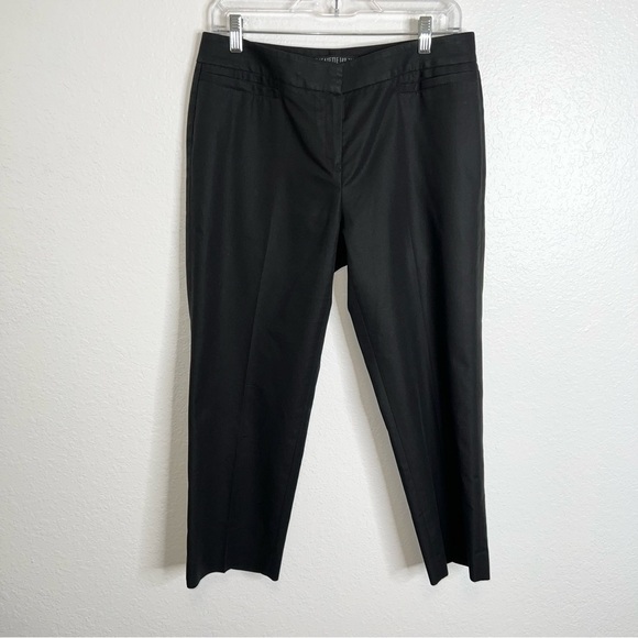 Lafayette 148 Pants Women 6 Straight Crop Dress Pant Slacks Black b6 - Picture 1 of 7